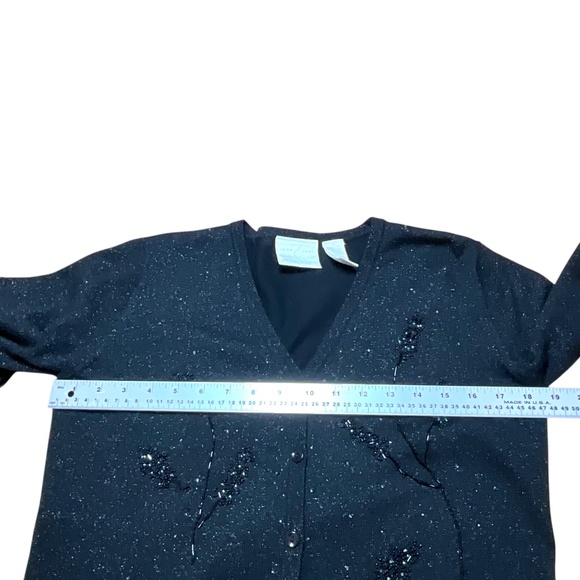 LIZ CLAIBORNE Emma James Beaded Cardi Medium - Picture 5 of 8